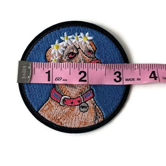 Flower Crown Pit-bull Embroidered Patch - Picture 2 of 3